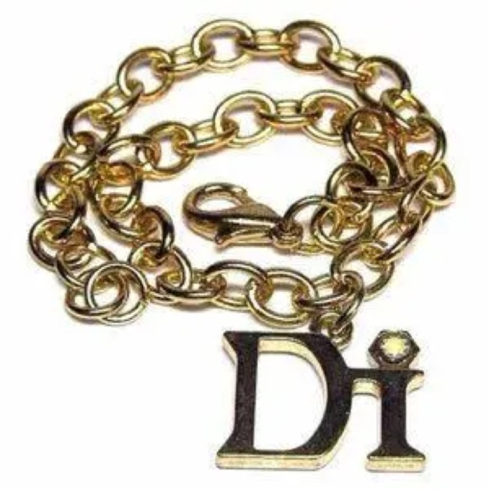 Vintage Diamond International Collectible DI Charm Bracelets Gold Tone 7”